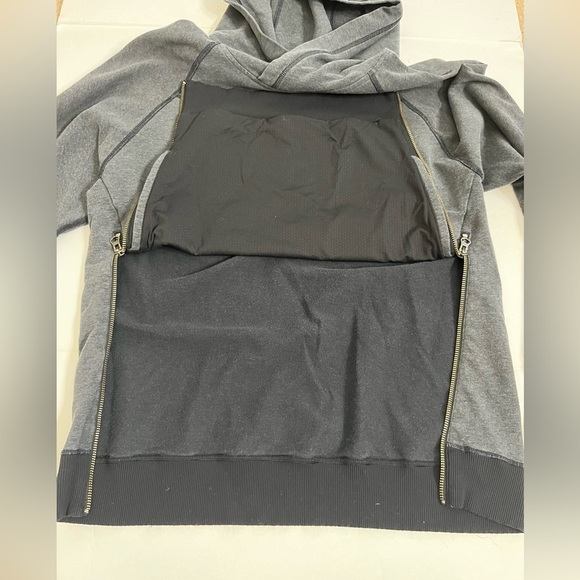 Lululemon Thick Hooded Sweatshirt Size 8 Front-Side Zips Gray - Picture 5 of 9